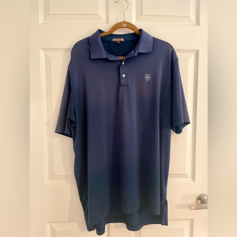 Peter Millar Summer Comfort Men's Polo Shirt Size XL Blue with Logo